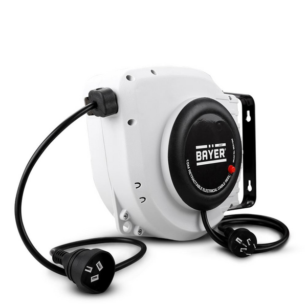 15M Retractable Electrical Cable Extension Lead Power Cord Reel Wall M