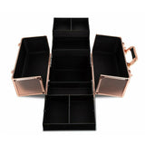 Cosmetic Beauty Case Makeup Bag Butterfly Fold-out Compartments Rose Gold