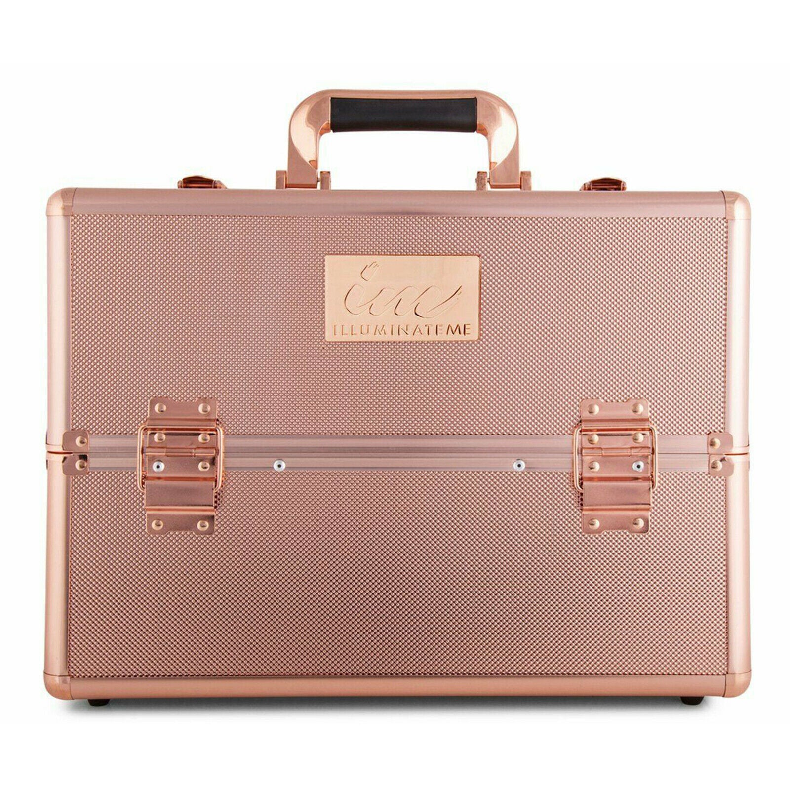 Cosmetic Beauty Case Makeup Bag Butterfly Fold-out Compartments Rose Gold