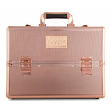 Cosmetic Beauty Case Makeup Bag Butterfly Fold-out Compartments Rose Gold