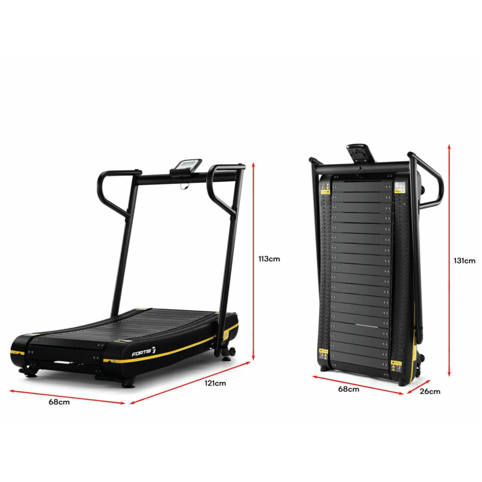 Fortis Free Runner Curved Manual Treadmill Home Gym Walk & Run Cardio Equipment