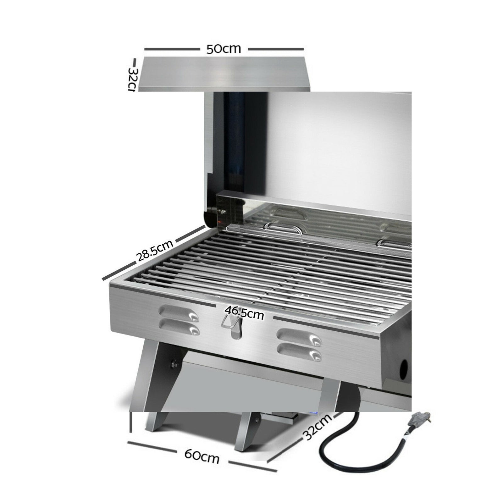 Portable Gas BBQ Grill Plate Stainless Steel Outdoor Camping LPG Barbecue Cooker