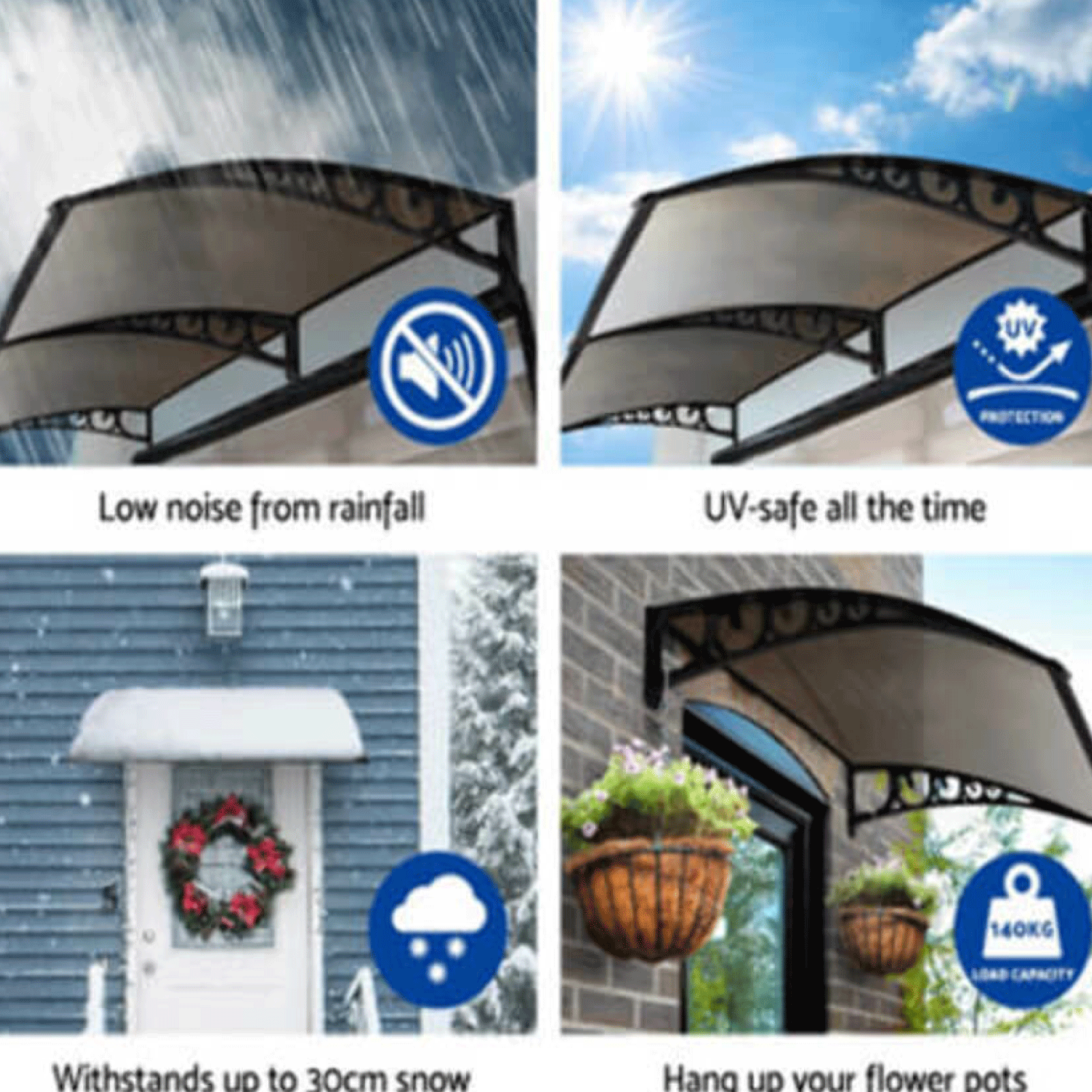 Outdoor DIY Door Window Awning French Style Cafe Canopy Sun Shield Rain Cover