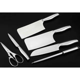 Professional Full Stainless Steel 7 piece Knife Block Set Deluxe Kitchen Knives