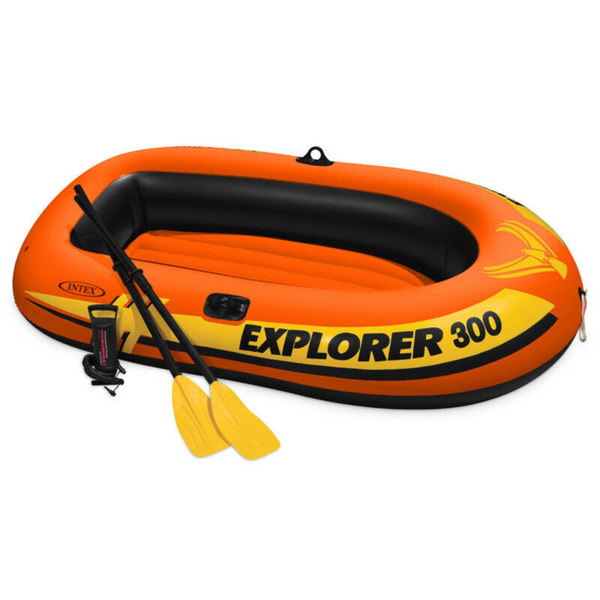 Inflatable Boat Set with Oars & Pump Kids Raft for 3-Person Intex Explorer 300