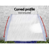 Instahut Window Door Awning Canopy 1.5mx3m Transparent Sheet Grey Plastic Frame