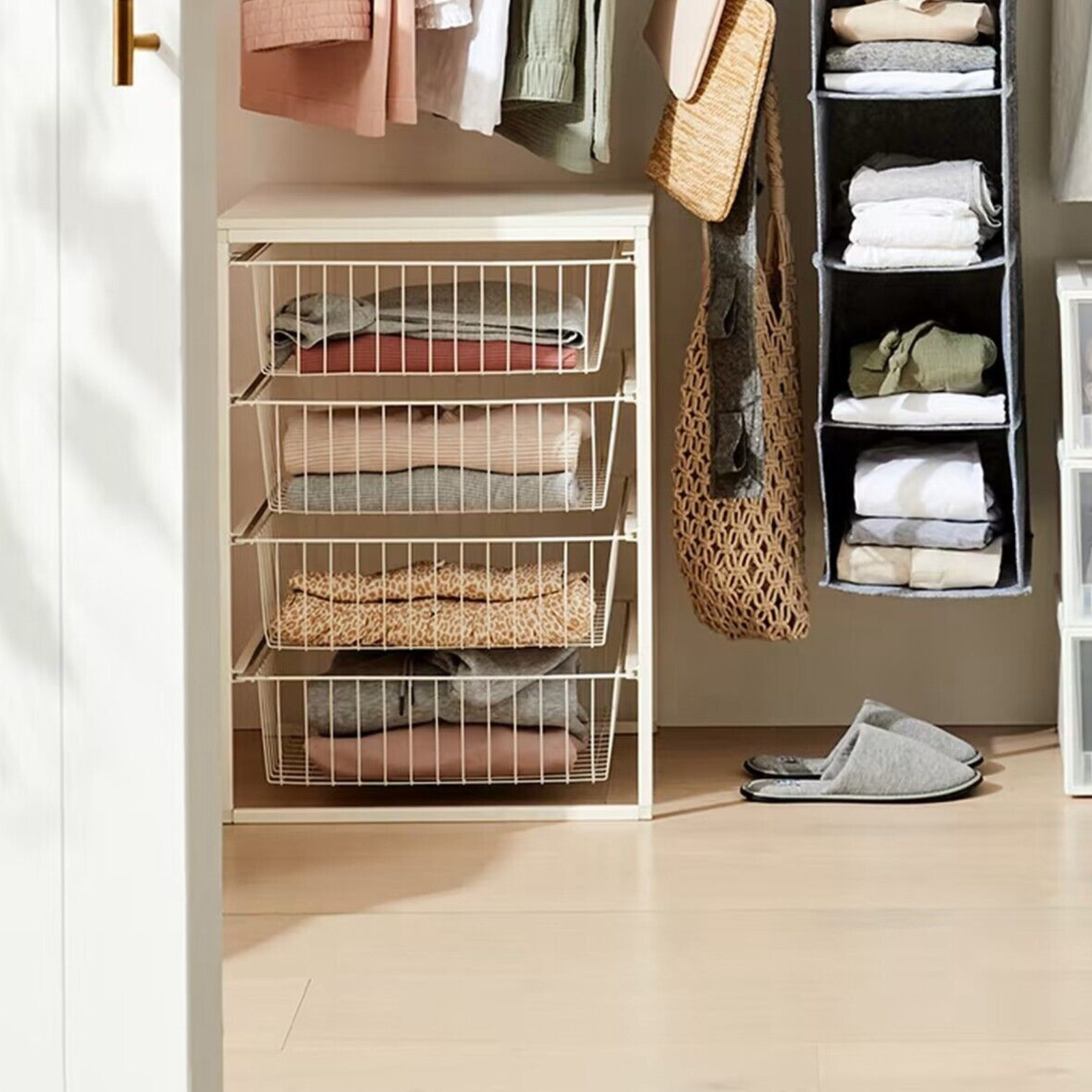 Anko White 4 Wire Drawer Unit Metal Baskets Rack Tower Cabinet Storage ...