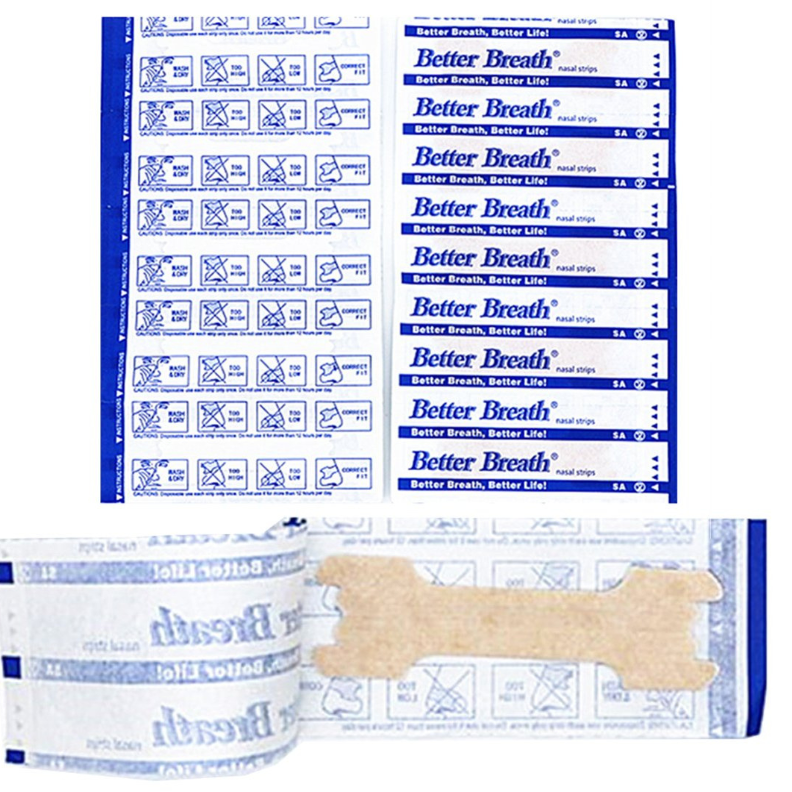 Better Breath Nasal Strips 100 Large Size Anti Snore