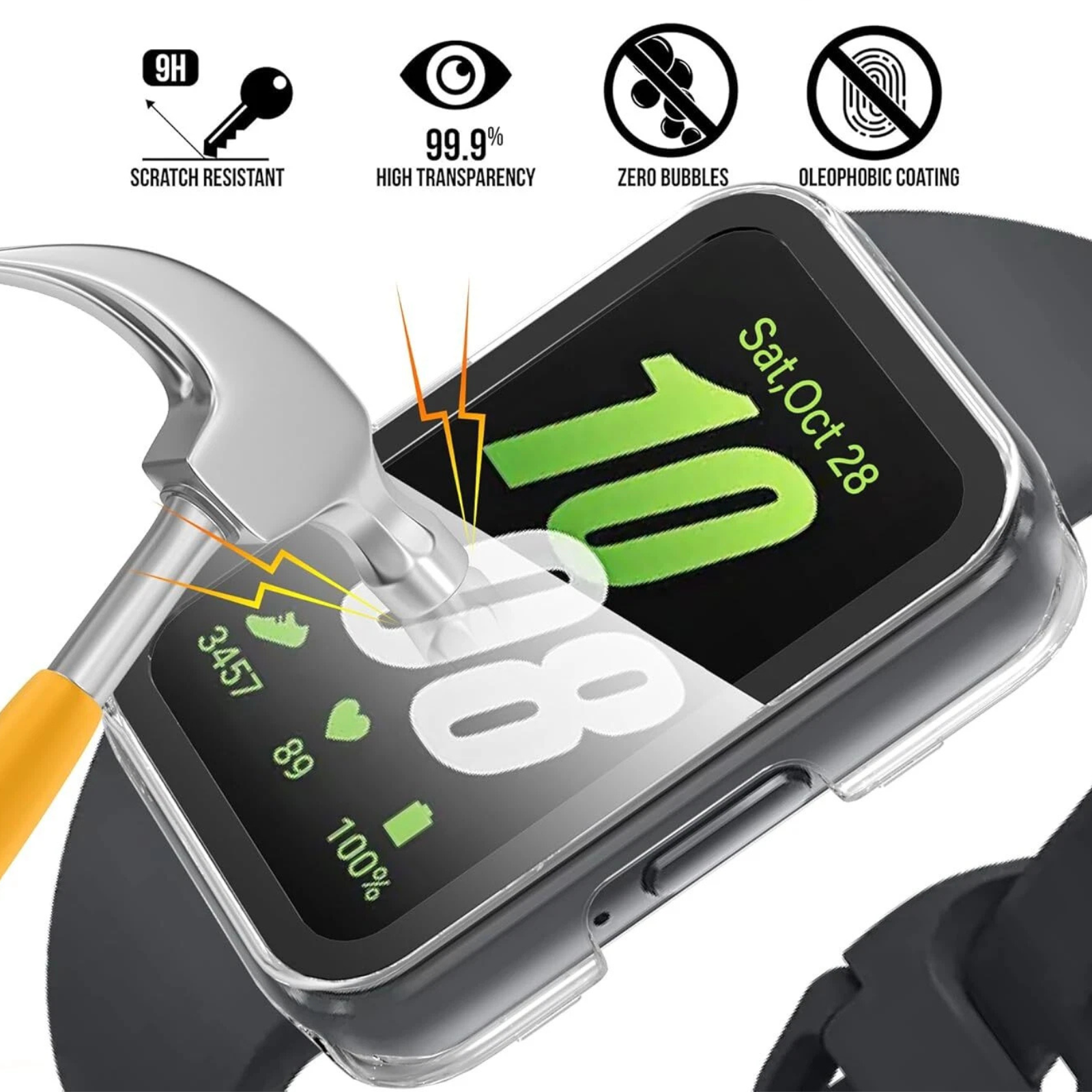 For Samsung Galaxy Fit 3 Screen Protector Tempered Glass PC Full Case Cover