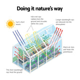 Green Fingers Greenhouse 4.7x2.5x2.26M Double Doors Aluminium Green House Garden Shed