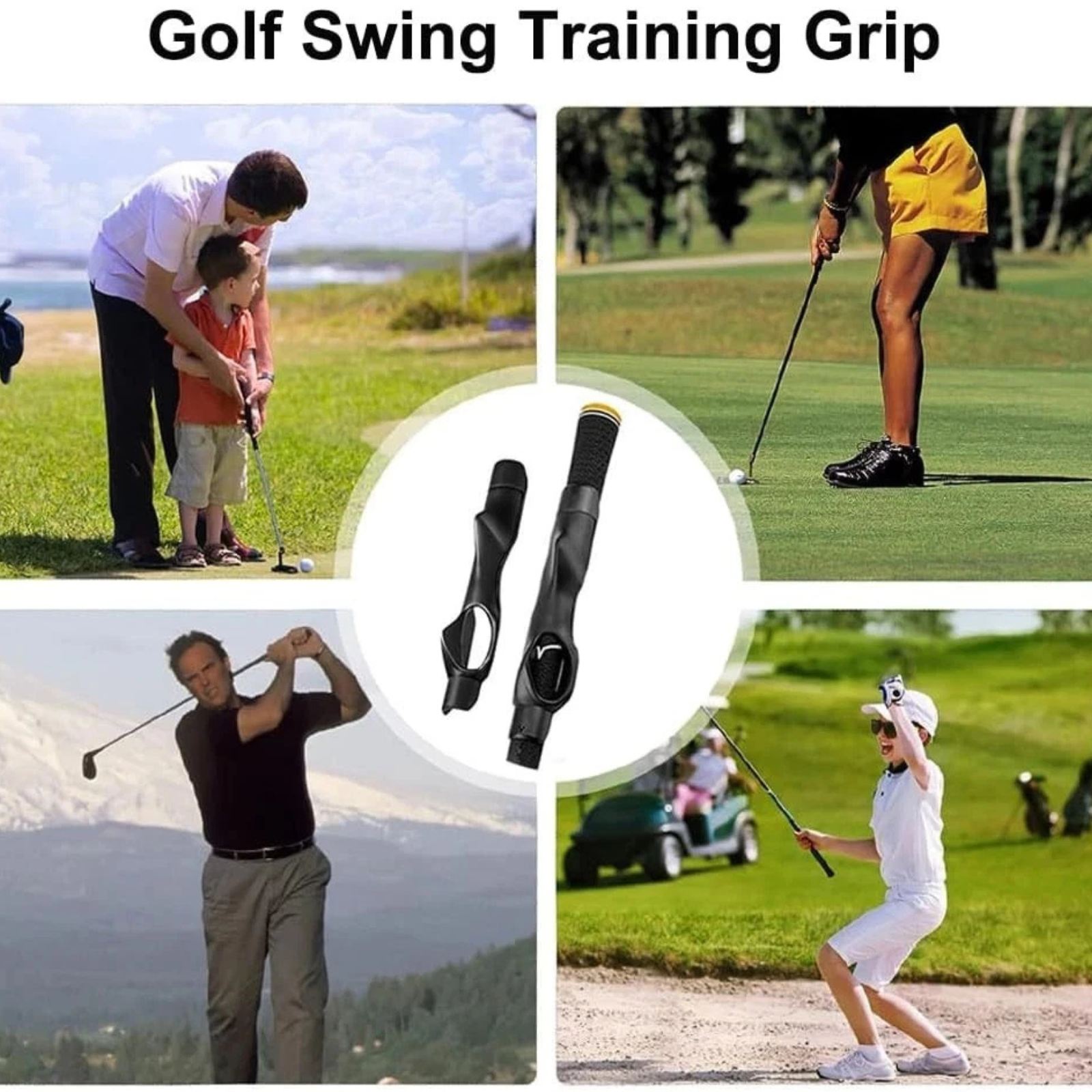 Golf Trainer Grip Aid Attachment for Golf Club Swing Training Practice in Box