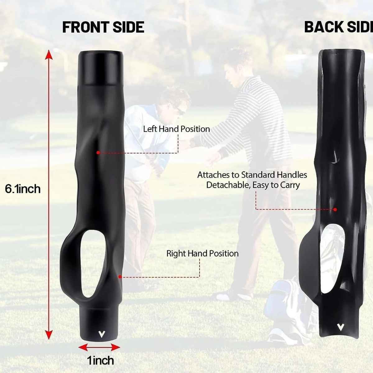 Golf Trainer Grip Aid Attachment for Golf Club Swing Training Practice in Box