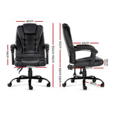 Artiss Massage Office Chair Executive Computer Gaming Chairs Black PU Leather