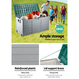 Outdoor Storage Box Bench Seat Storage Firewood Storage Toy Tool Shed Wheels 290