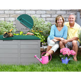 Outdoor Storage Box Bench Seat Storage Firewood Storage Toy Tool Shed Wheels 290
