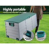 Outdoor Storage Box Bench Seat Storage Firewood Storage Toy Tool Shed Wheels 290