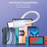 PD 60W Dual USB Type C to USB-C Charging Cable Nylon Data Cord Fast Charger.