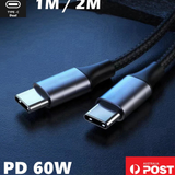 PD 60W USB C to Type C Charging Data Cable Fast Charger For iPhone 15 Samsung