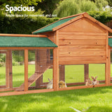 i.Pet Chicken Coop Rabbit Hutch 220cm x 44cm x 84cm Large Chicken Coop Run Wooden Outdoor Cage House
