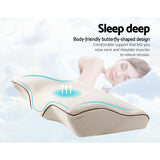 Giselle Memory Foam Pillow Neck Cervical Butterfly Ergonomic Support White