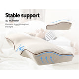 Giselle Memory Foam Pillow Neck Cervical Butterfly Ergonomic Support White