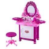 Keezi 30 Piece Kids Toy Dressing Table Set Girls Makeup Desk Pink