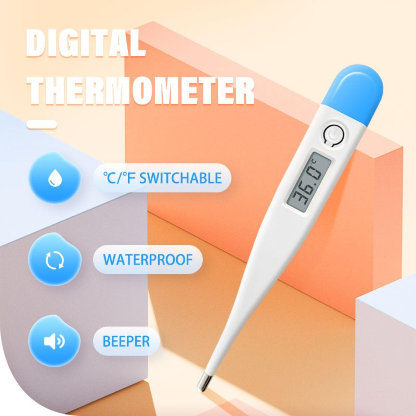 Personal LCD Medical Body Thermometer Adult Child Baby Oral Rectal Digital CE