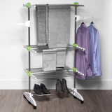 Premium Large Foldable Rolling Clothes Rack Laundry Airer Clothes Hanger Dryer.