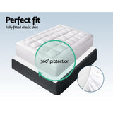 Giselle Bedding 5cm Bamboo Pillowtop Mattress Topper 1000GSM Mattress Pad for Back Pain Relief Washable Breathable Protector with 45cm Deep Pocket Double