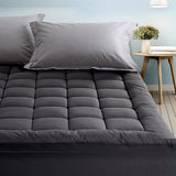 Giselle Bedding Bamboo Charcoal Filling Pillowtop Topper 1000GSM 5cm Thick Pillowtop Pad for Back Pain Relief Washable with 45cm Deep Pocket Queen