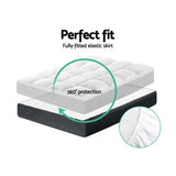 Giselle Bedding Pillowtop Mattress Topper 5cm Thick Pad for Back Pain Relief Washable Underlay Protector 1000GSM Microfibre Filling 45cm Deep Pocket King Single