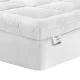 Giselle Bedding Pillowtop Mattress Topper 5cm Thick Pad for Back Pain Relief Washable Underlay Protector 1000GSM Microfibre Filling 45cm Deep Pocket King Single