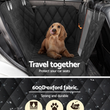 "Waterproof Pet Car Seat Cover - Non-Slip Dog Hammock Protector with Seat Belt"