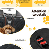 "Waterproof Pet Car Seat Cover - Non-Slip Dog Hammock Protector with Seat Belt"