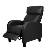 Artiss Recliner Chair Luxury Sofa Lounge Padded PU Leather Armchair Couch Black.