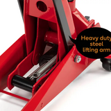 Heavy Duty 2000kg Lifting Carrying Trolley Jack Hydraulic Service Red New.