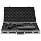 Lockable Gun Carry Case Security Safety Box With Handle Padded Pistol Storage