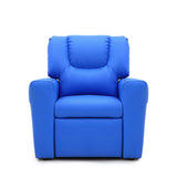 Blue Kids push back recliner chair with cup holder