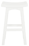 Tokyo Solid Mahogany Timber Barstool (White)