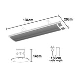 2 x BIO 2400W Outdoor Strip Heater, Radiant Electric Slimline Heat Bar Panel, 10A Plug