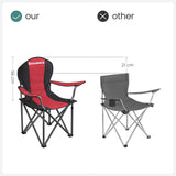 SONGMICS Folding Camping Chair with Bottle Holder Red and Black GCB06BK