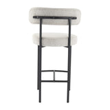 Sleek White Quartz Metal Boucle Elsa Bar Stools - Modern Kitchen & Dining Seating