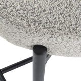 Sleek White Quartz Metal Boucle Elsa Bar Stools - Modern Kitchen & Dining Seating