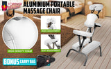 White Portable Aluminum Massage Chair-Table – Foldable Beauty Recliner