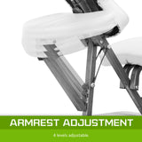 White Portable Aluminum Massage Chair-Table – Foldable Beauty Recliner