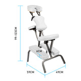 White Portable Aluminum Massage Chair-Table – Foldable Beauty Recliner