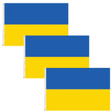 3x Ukrainian Heavy Duty Flag with Metal Eyelets - 150x90cm National Flag