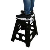 39cm Black Plastic Folding Step Stool – Portable, Flat Design for Indoor/Outdoor Use