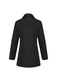 Womens Winter Button Long Trench Coat Jacket Parka Overcoat - Black - Small