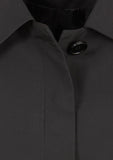 Womens Winter Button Long Trench Coat Jacket Parka Overcoat - Black - Small